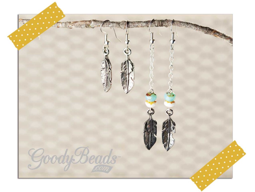 Goody Beads Blog | Feather Charm Earrings