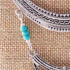 GoodyBeads | Blog: Connecting two bibs with seed bead, eyepin dangle.