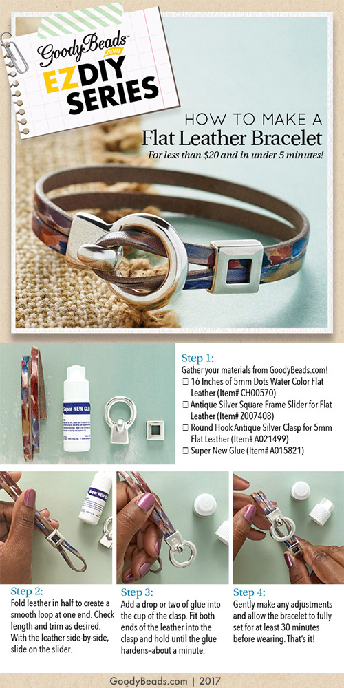 GoodyBeads | Blog: EZ DIY - How to Make a Flat Leather Bracelets in Minutes!