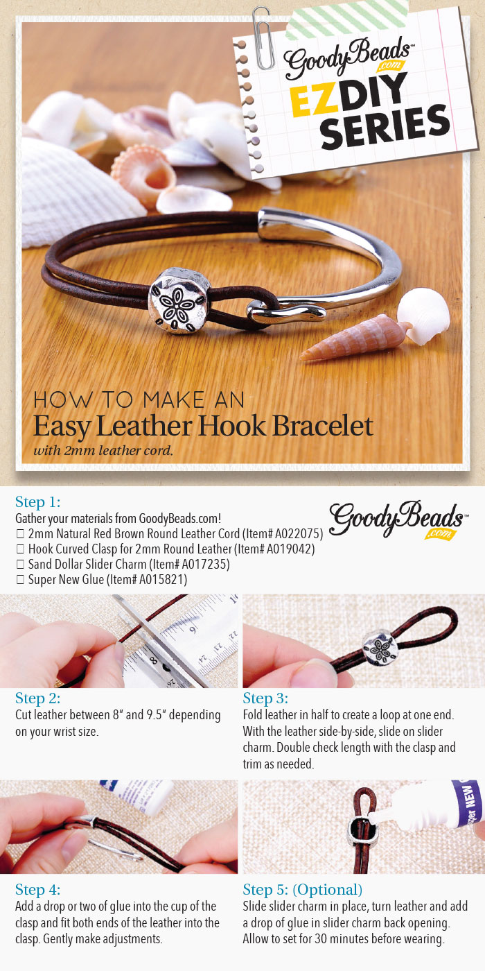 GoodyBeads EZ DIY Series: Easy Leather Hook Bracelet 
