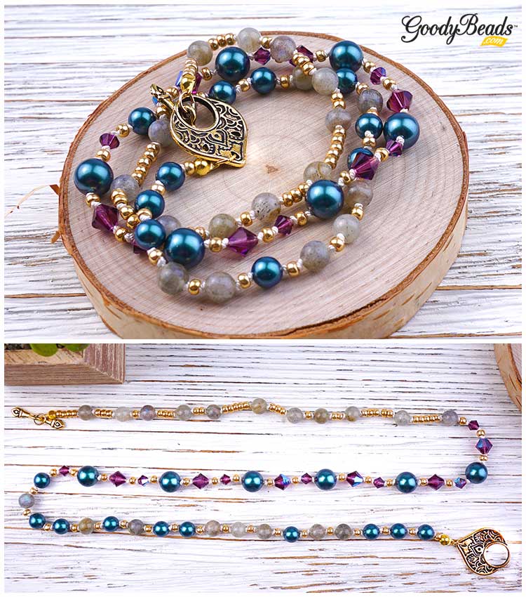 GoodyBeads Blog | New Swarovski wrap bracelet with knotted Griffin silk cord.