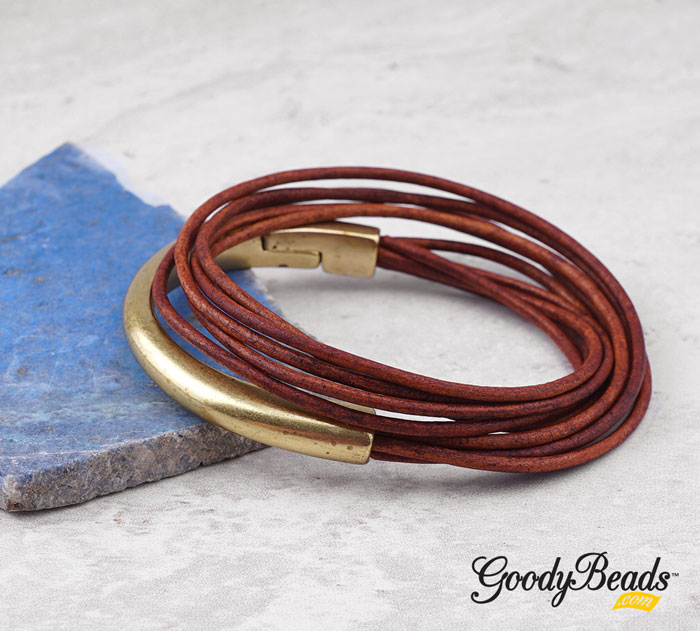 How to make a leather bracelet with magnetic clasps