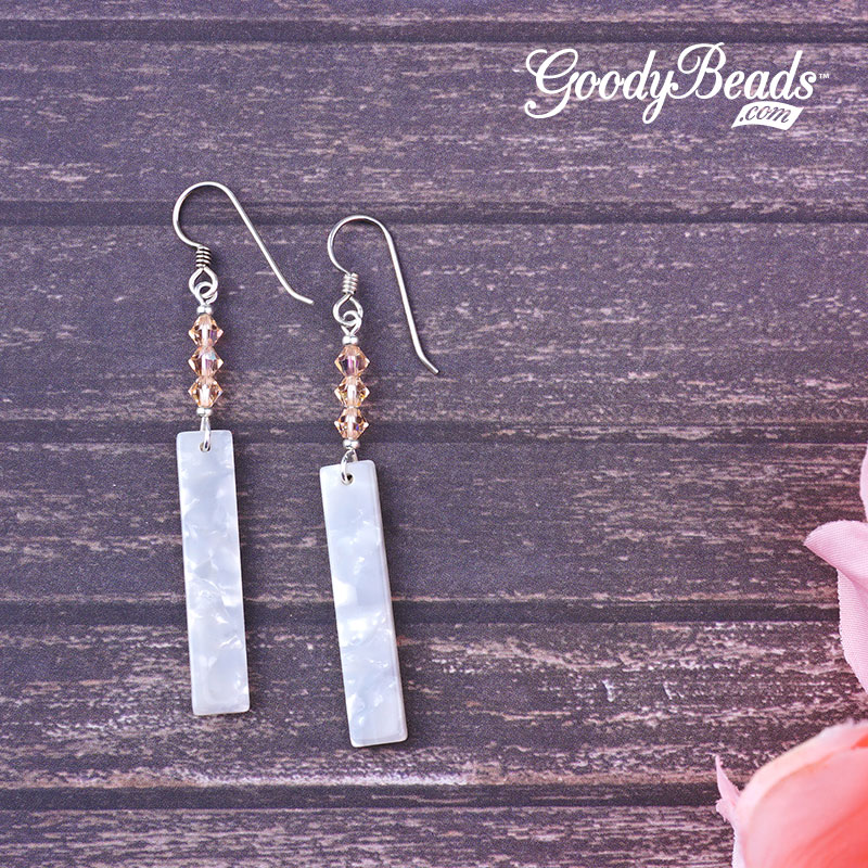 GoodyBeads Blog - FREE Tutorial - DIY earrings with Swarovski Crystals and acetate components.
