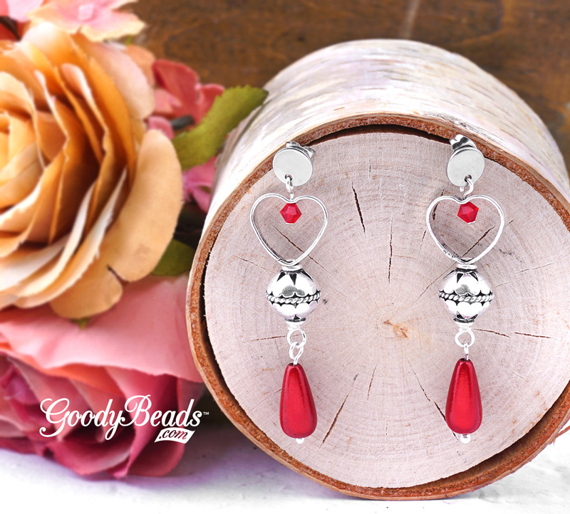 GoodyBeads Blog | DIY Skipping Heartbeat Earrings with tutorial.