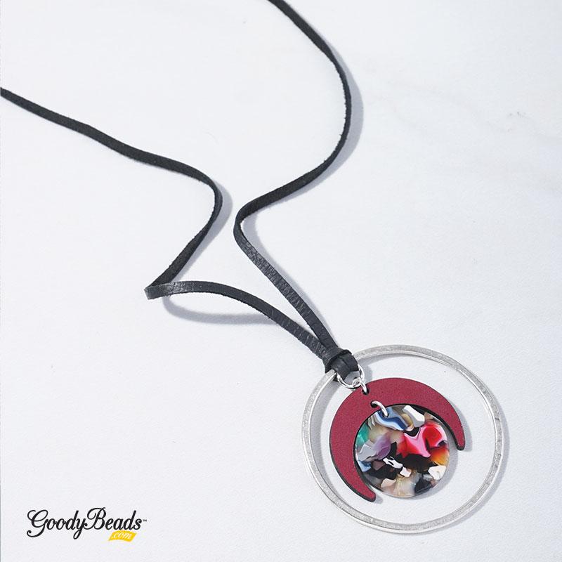 GoodyBeads Blog | FREE Tutorial - DIY Necklace with Acetate, leather and silver findings.