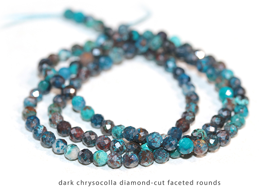 DakotaStones Dark Chrysocolla Diamond Cut Gemstones