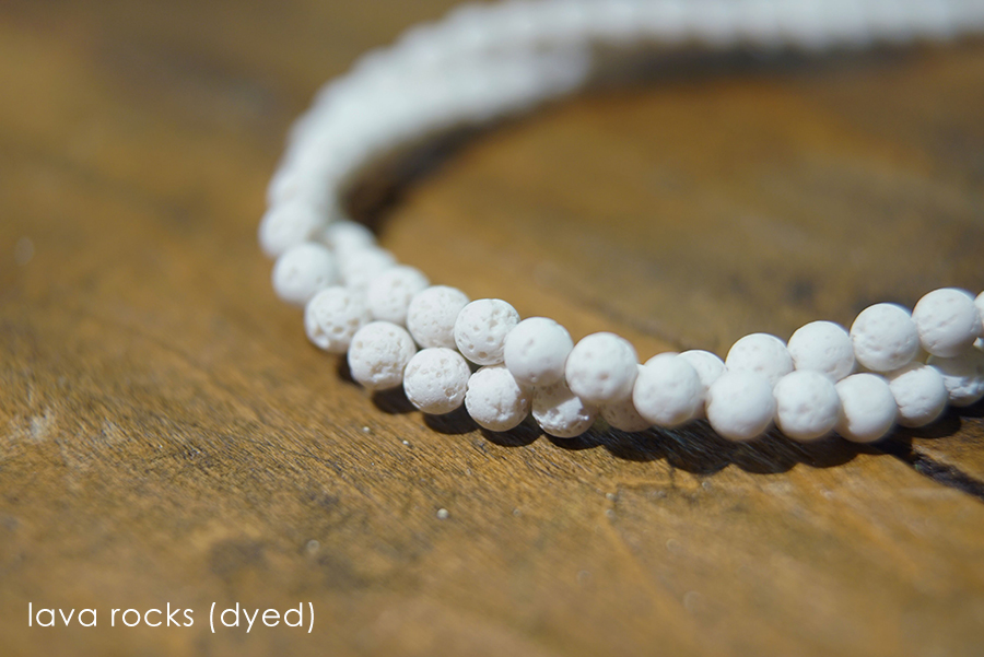 DakotaStones.com Dyed White Lava Beads