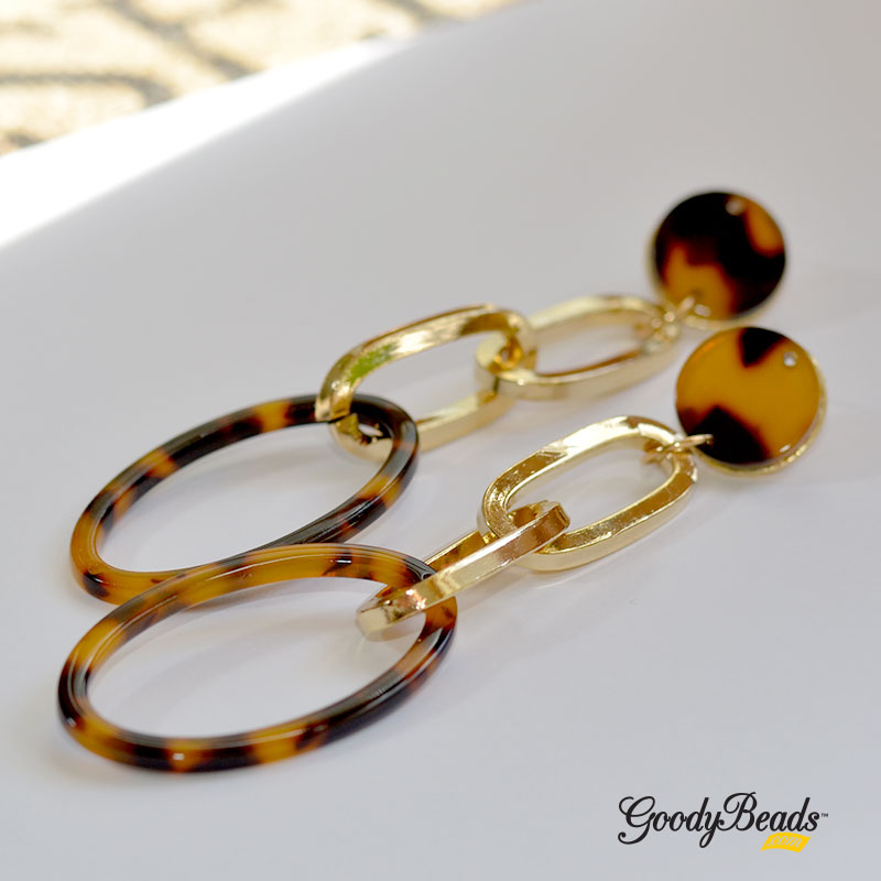 GoodyBeads Blog | DIY Paperclip Acetate Hoop Earrings - FREE Tutorial