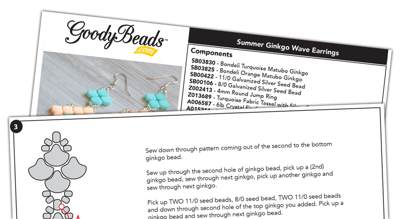 GoodyBeads Blog | Summer Ginkgo Wave Earrings with FREE Pattern Tutorial
