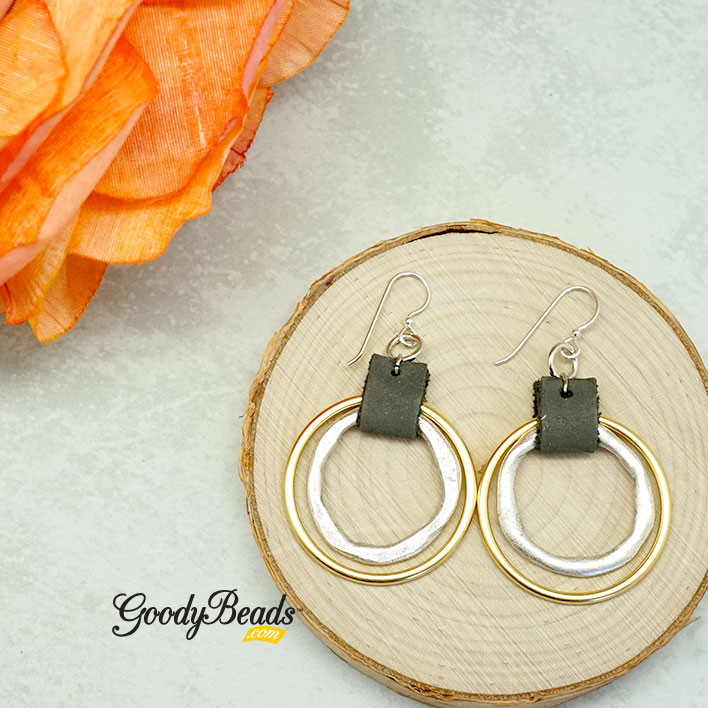 GoodyBeads.com Blog | DIY Double Ring Mixed Media Earrings FREE Tutorial