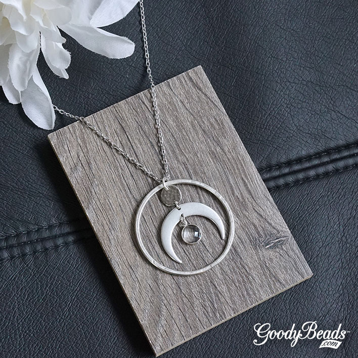 GoodyBeads.com Blog | DIY Crescent Hoop Necklace with Nunn Design Component FREE Tutorial