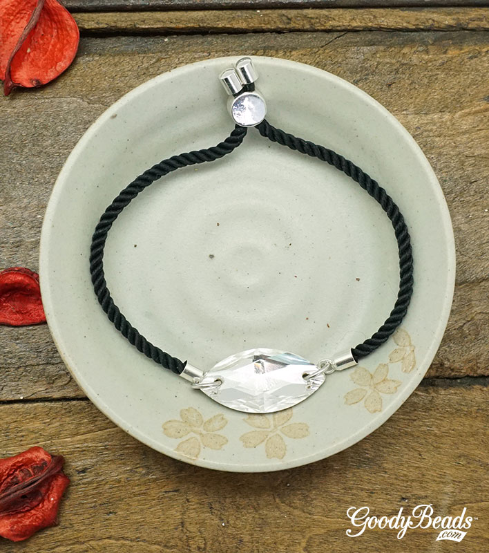 GoodyBeads Blog | DIY Navette Adjustable Bracelet with Swarovski® Sew-On FREE Tutorial